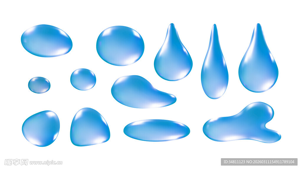 蓝色水滴素材