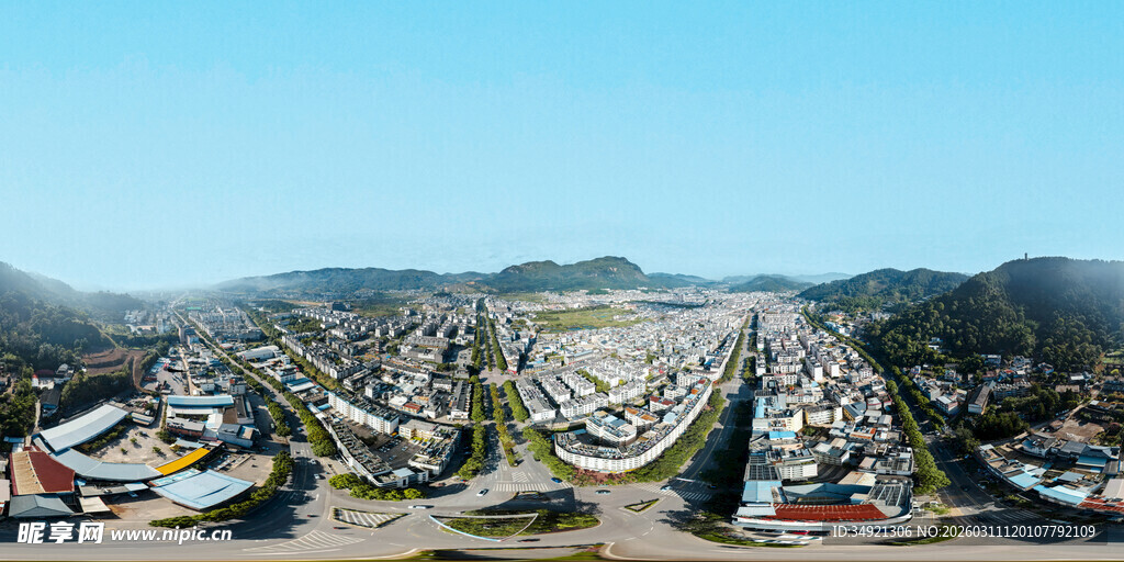 宁洱县城市全景