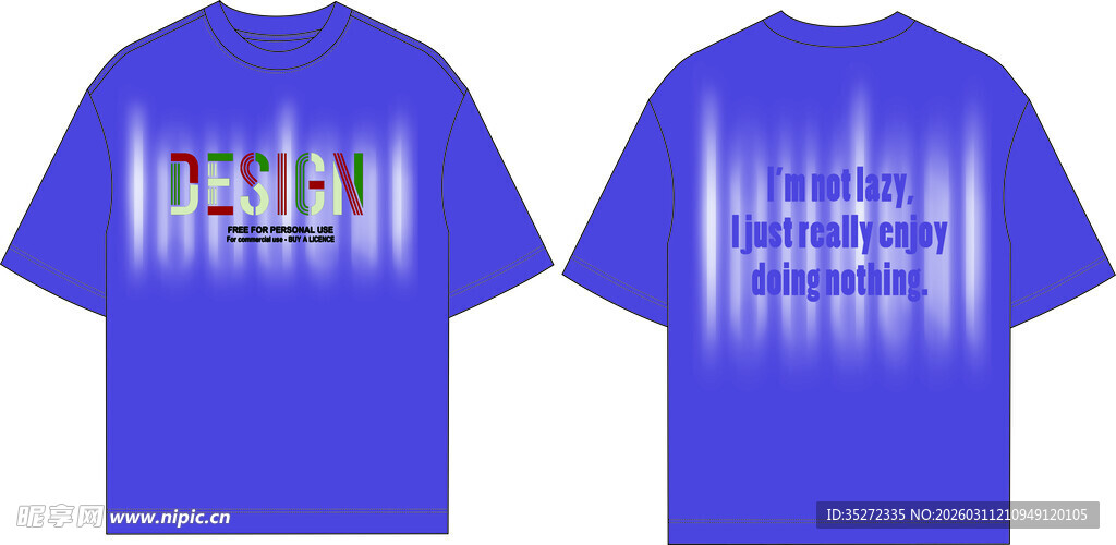 个性印花T恤展示