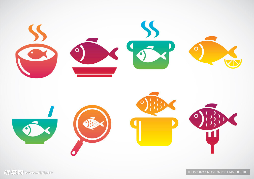 美食鱼类图标