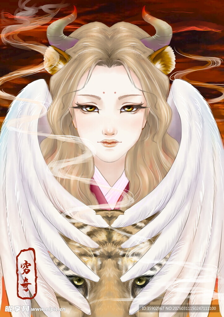 古风狐耳仙侠女子形象