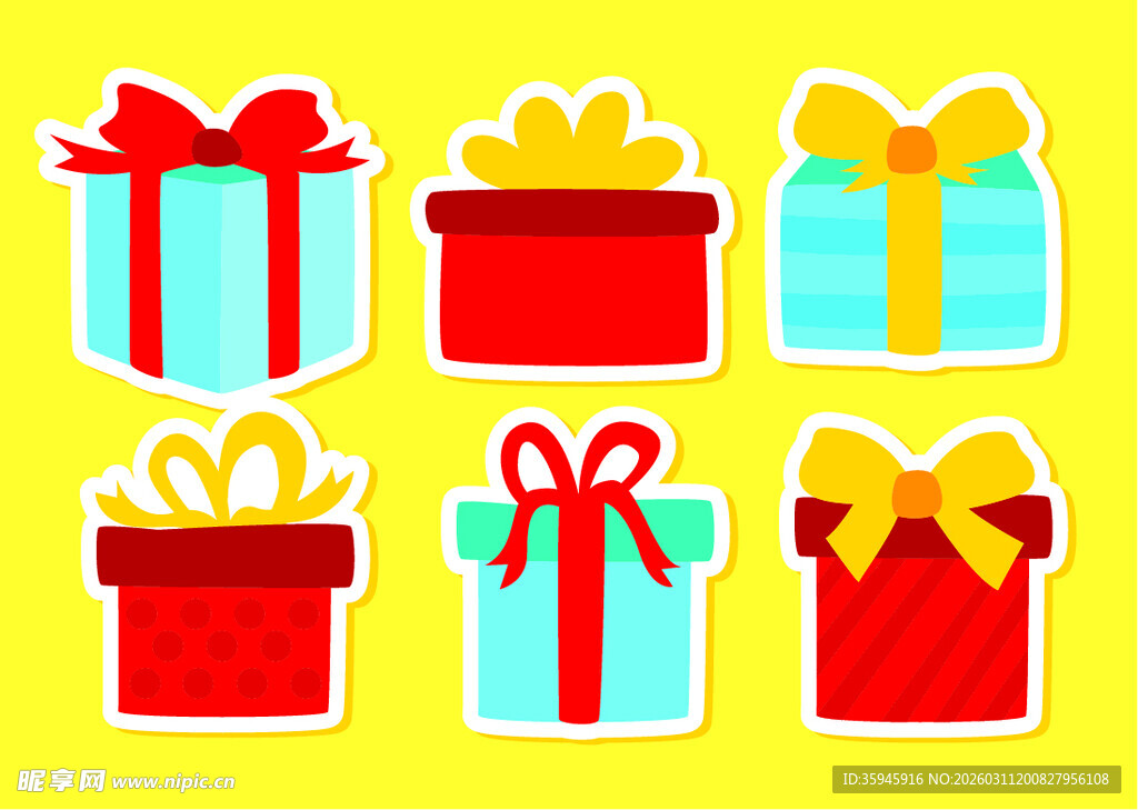 卡通礼盒贴纸