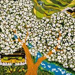 繁花满树的美好田园景象