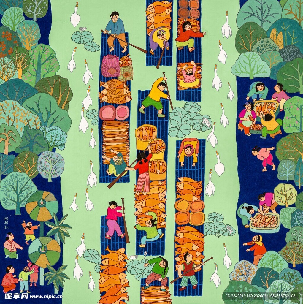 热闹集市中的多彩生活场景