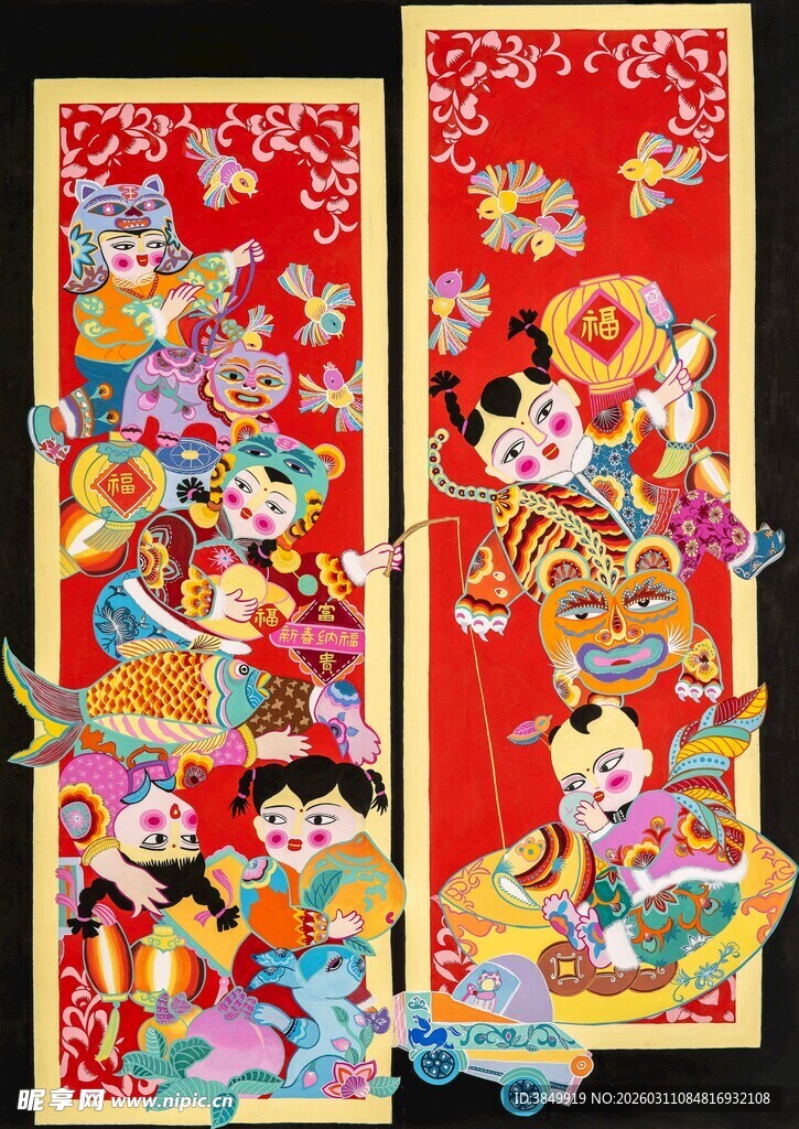 传统喜庆年画吉祥迎新春