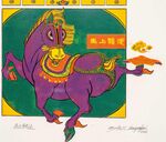 彩色卡通马装饰画