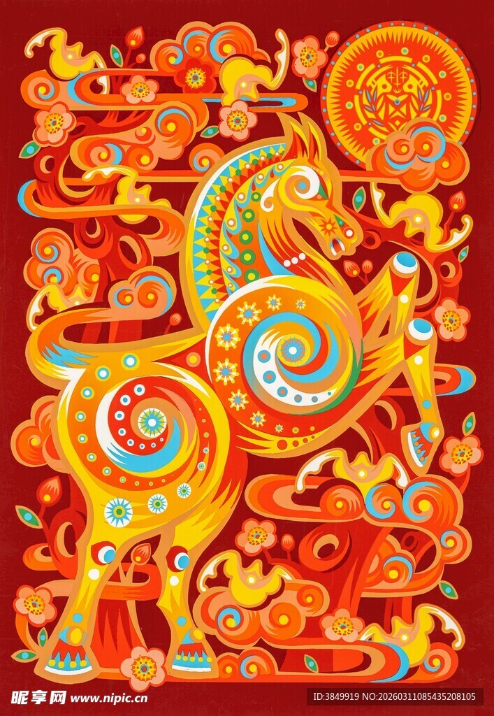 传统中式祥瑞图案装饰画