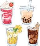 手绘饮品插画