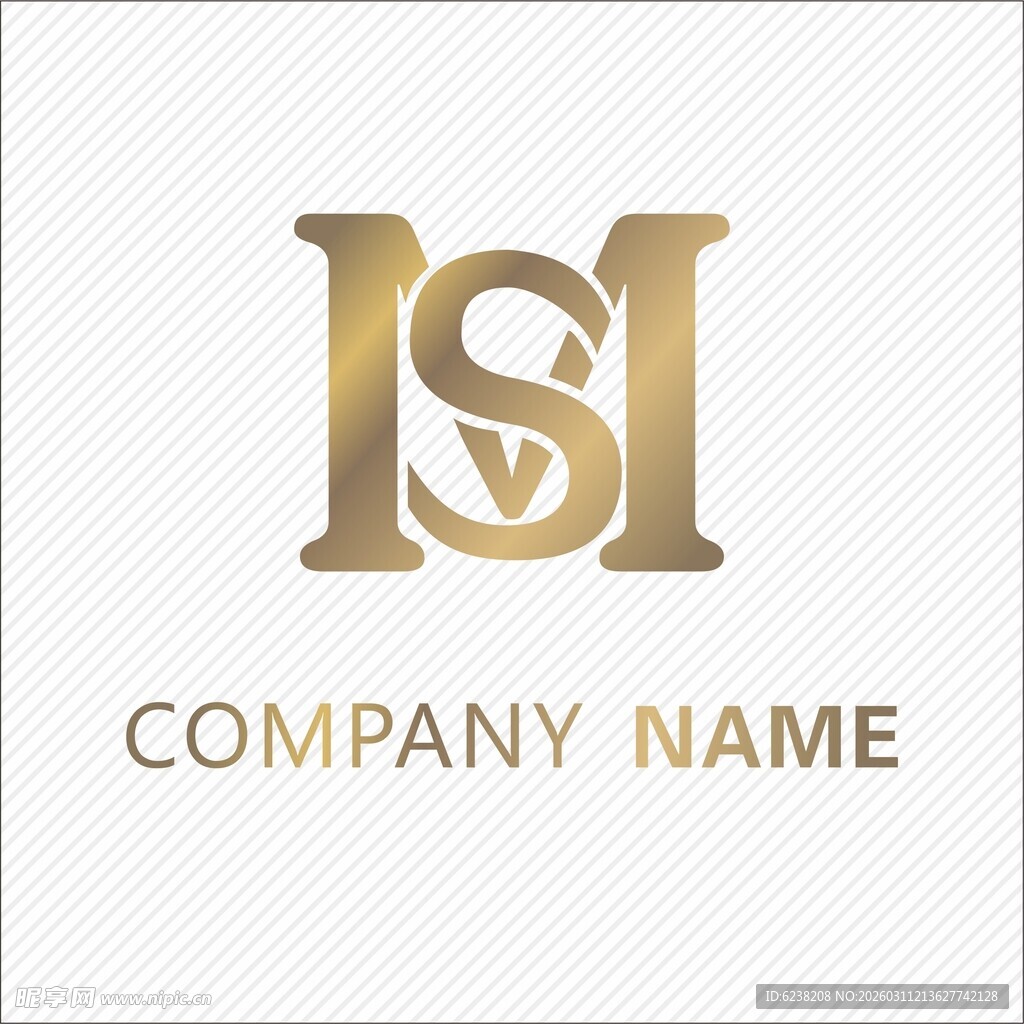 金色MS字母标志