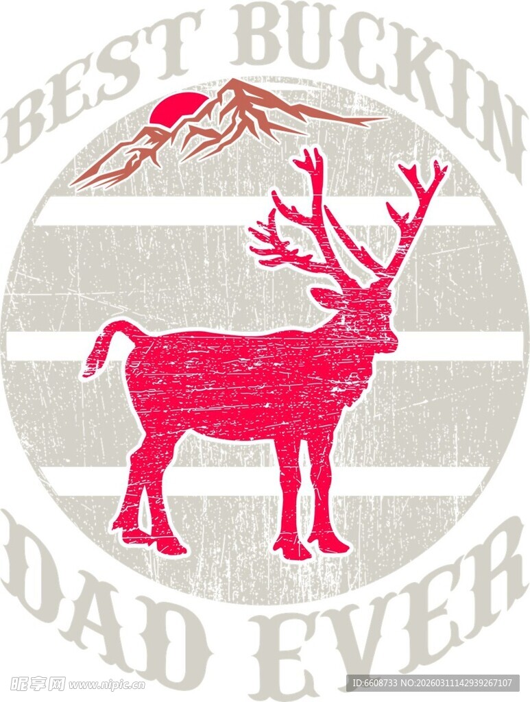 最佳爸爸鹿主题图案