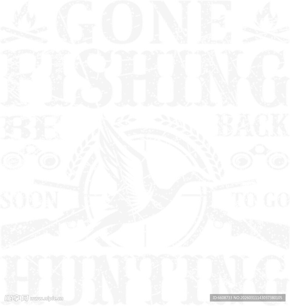 户外狩猎钓鱼主题图案