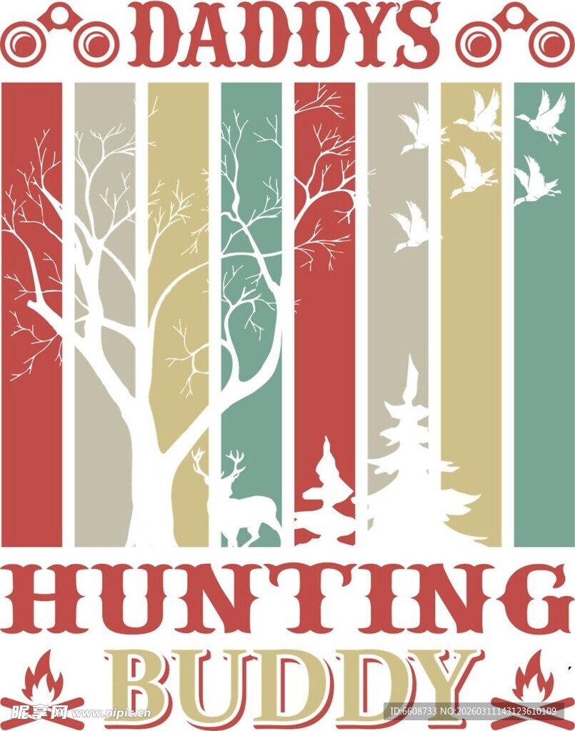 父子狩猎伙伴主题装饰图案
