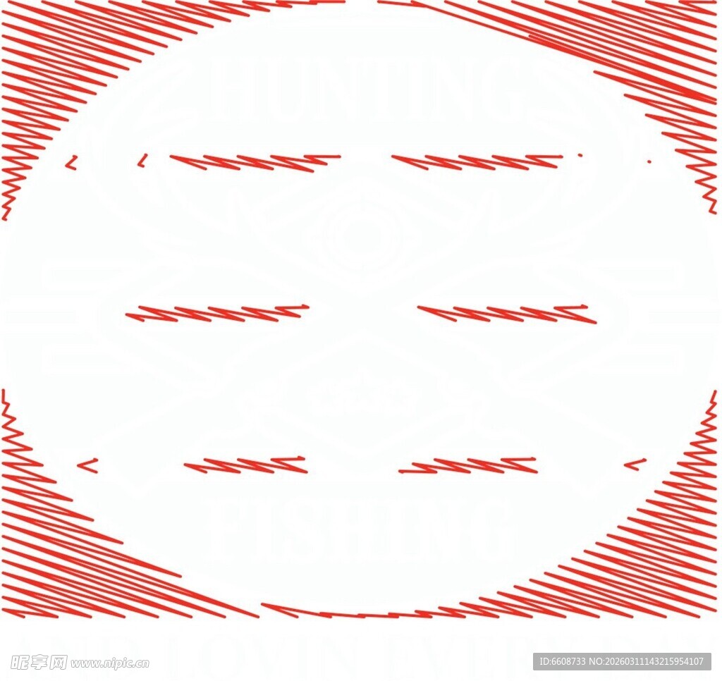 红色条纹圆形图案设计