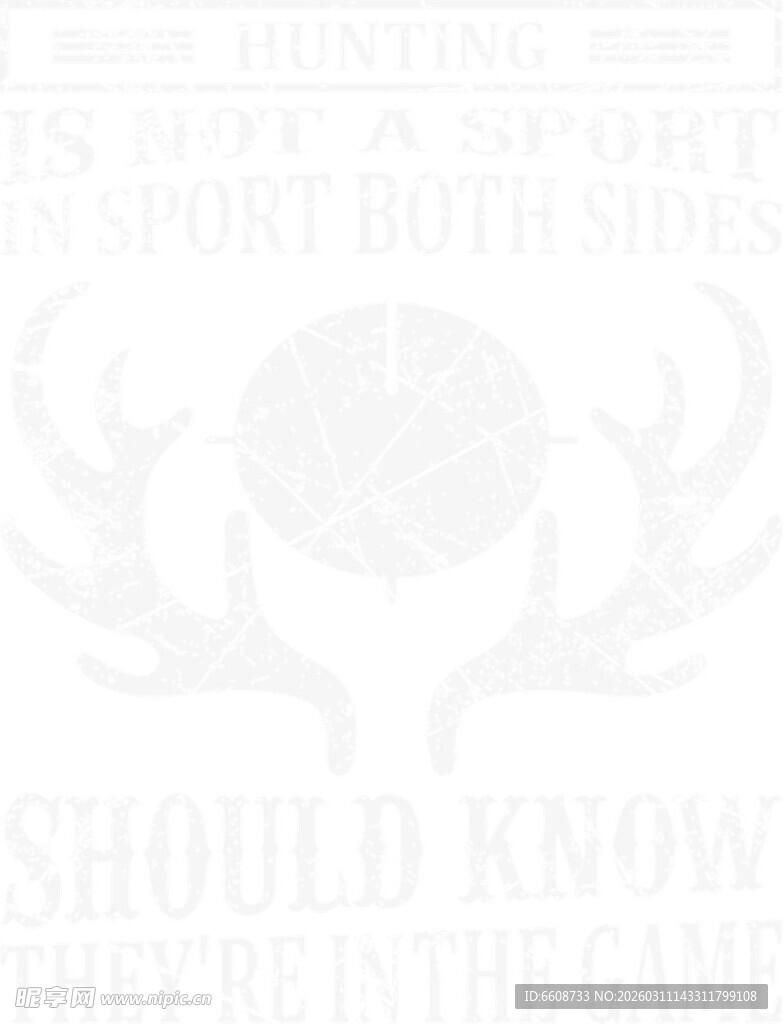 白色鹿角图案设计元素