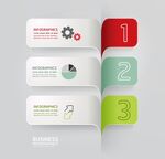 三色编号信息图表模板