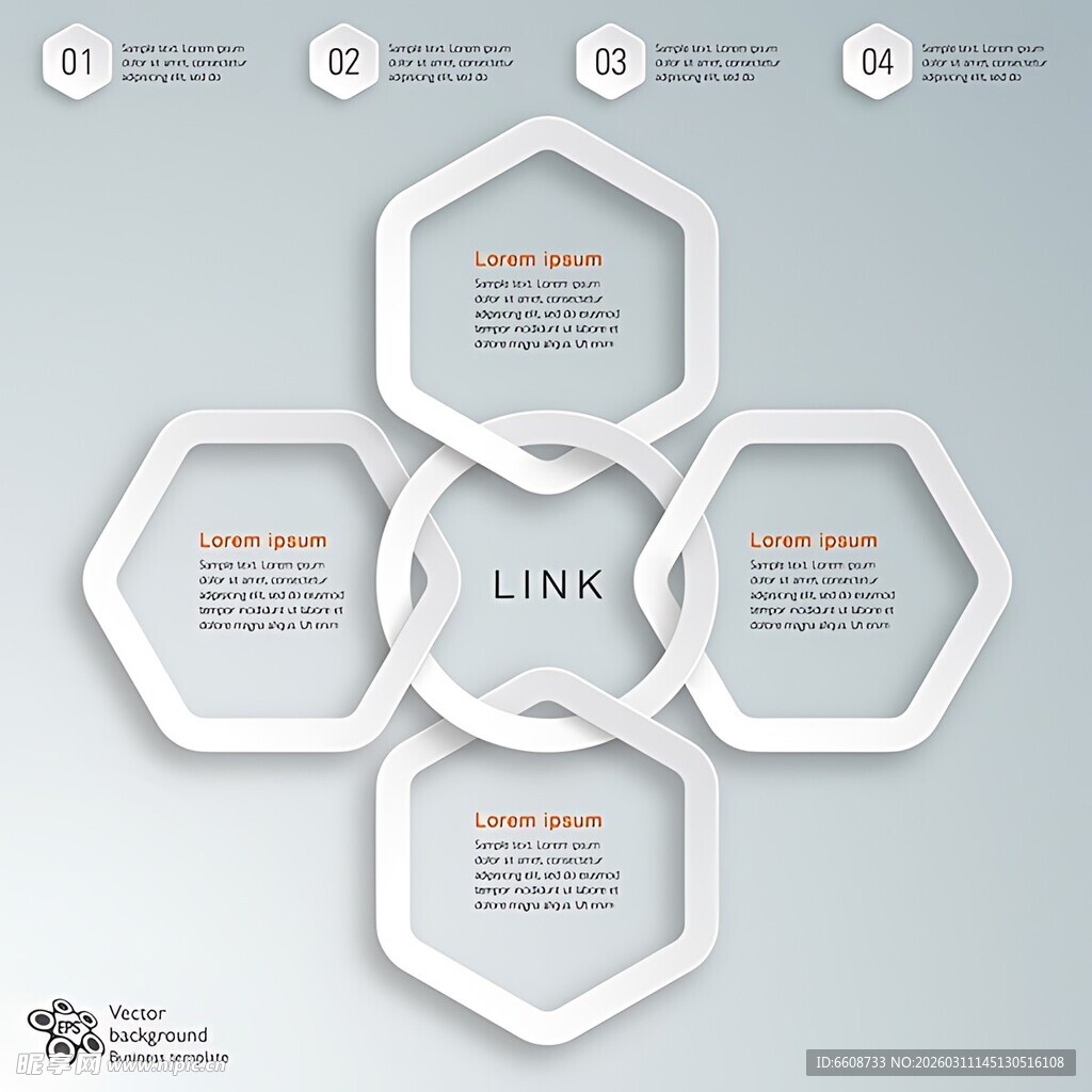 六边形信息图表模板