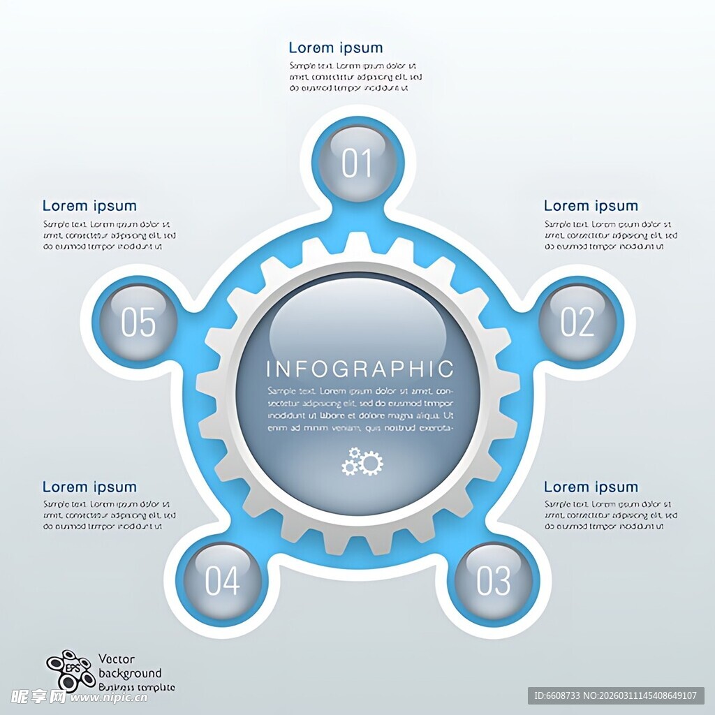 齿轮状信息图表模板