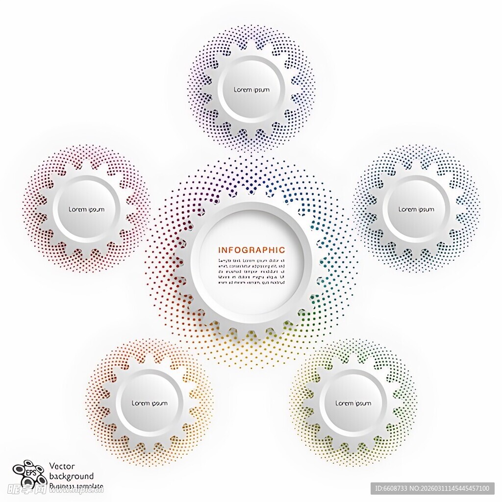 多彩齿轮装饰图案设计