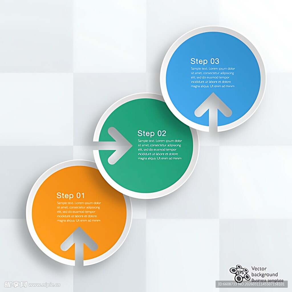 三色环形箭头信息图表