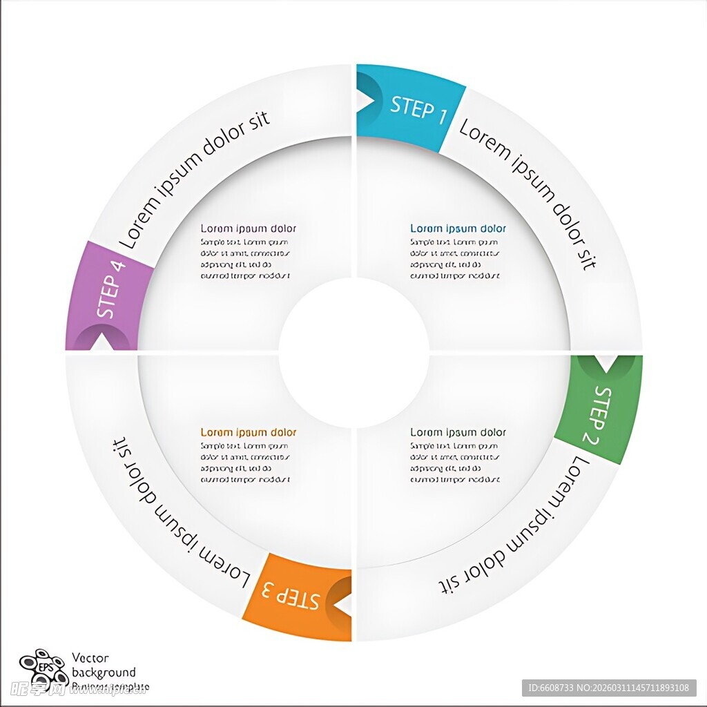 彩色拼图环形信息图表