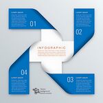 蓝色折纸风信息图表模板