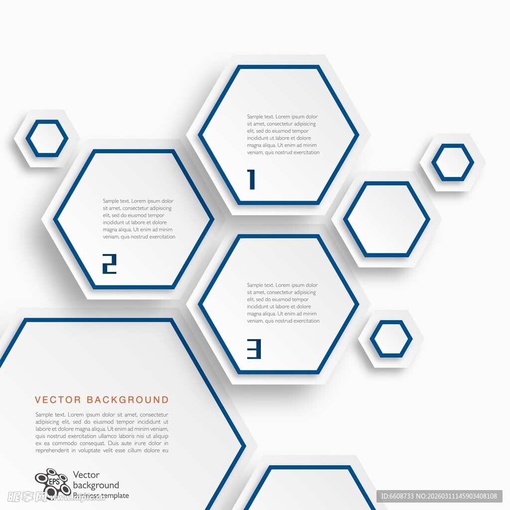 六边形信息图表设计模板