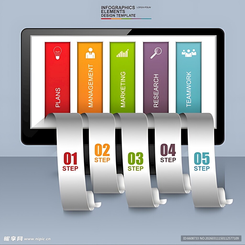 平板展示多彩序号标签