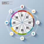 多彩圆形信息图表