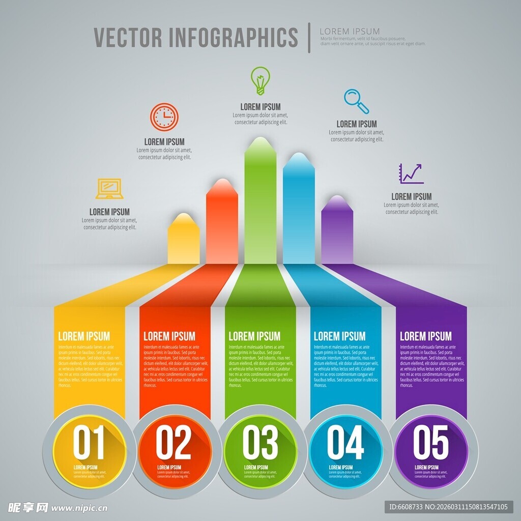 多彩五步信息图表