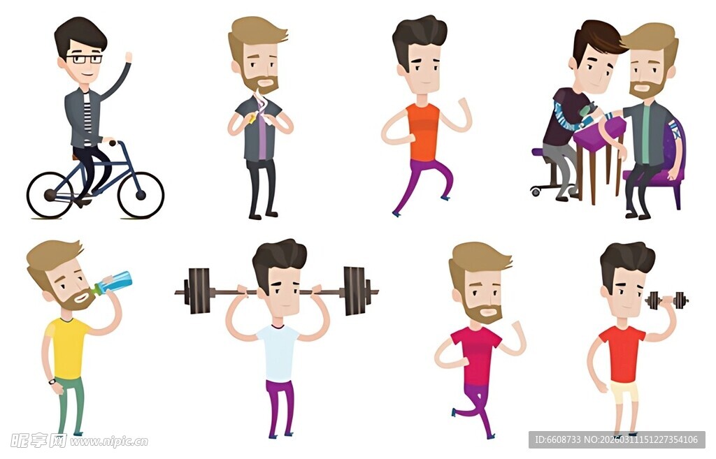 多样运动人物插画
