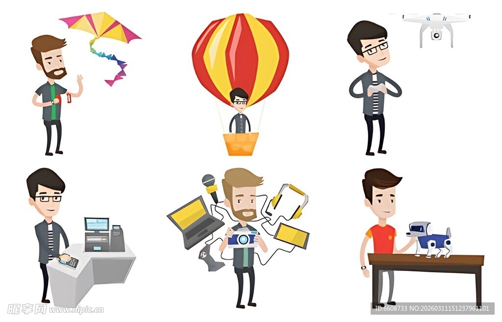 创意商务人物与趣味元素