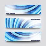 蓝白渐变条纹横幅设计
