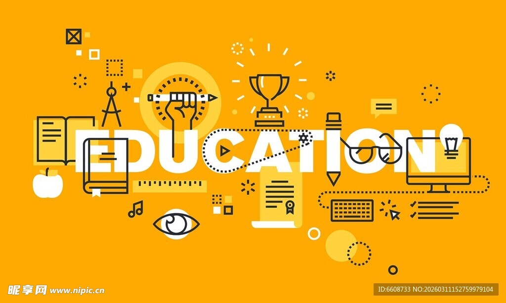 教育主题创意图标插画