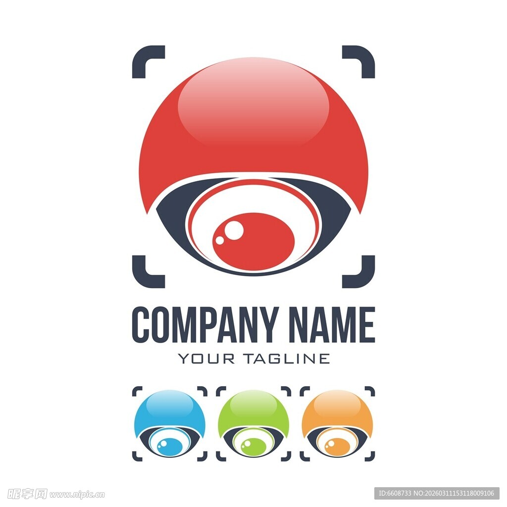 多彩眼球标志设计
