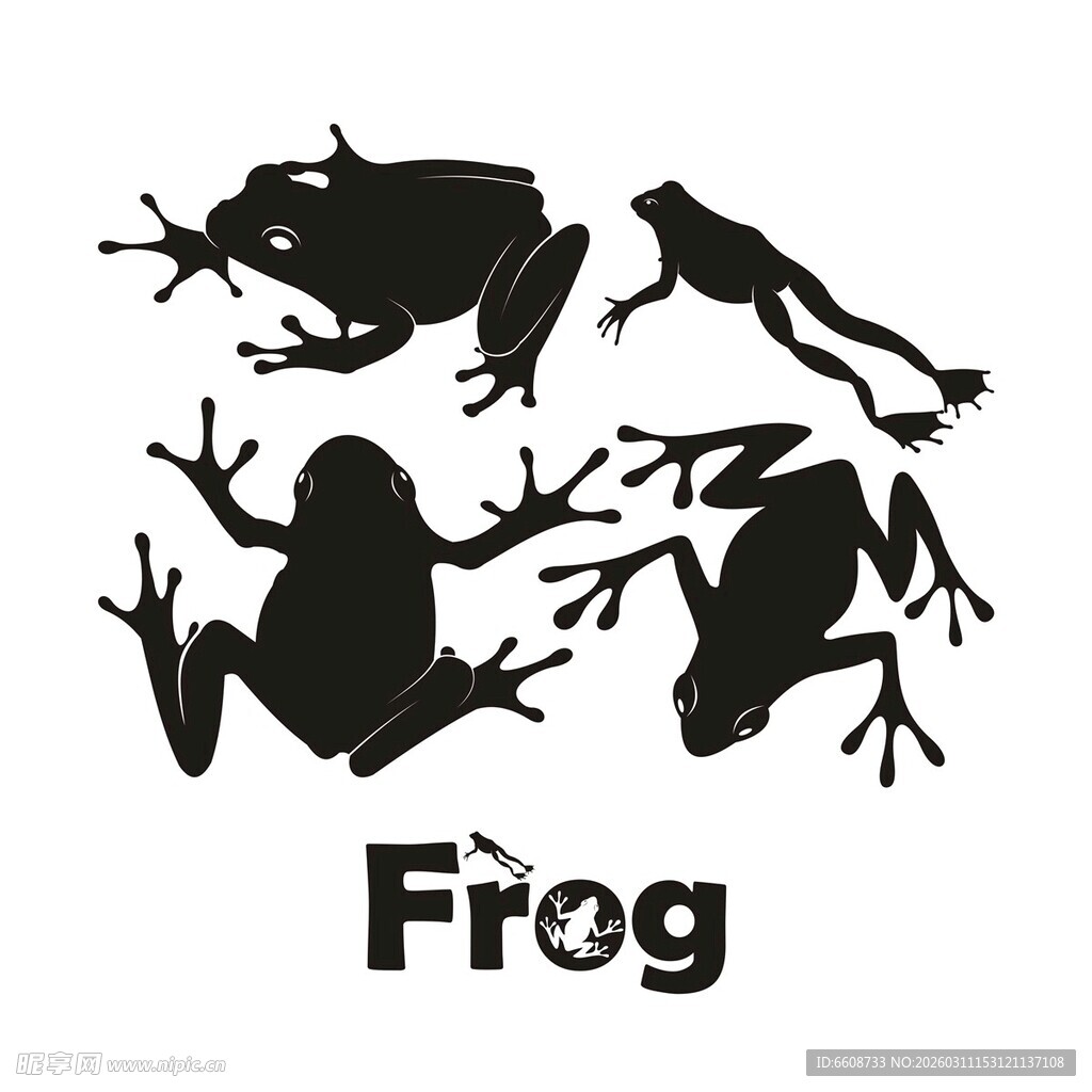 青蛙剪影图案