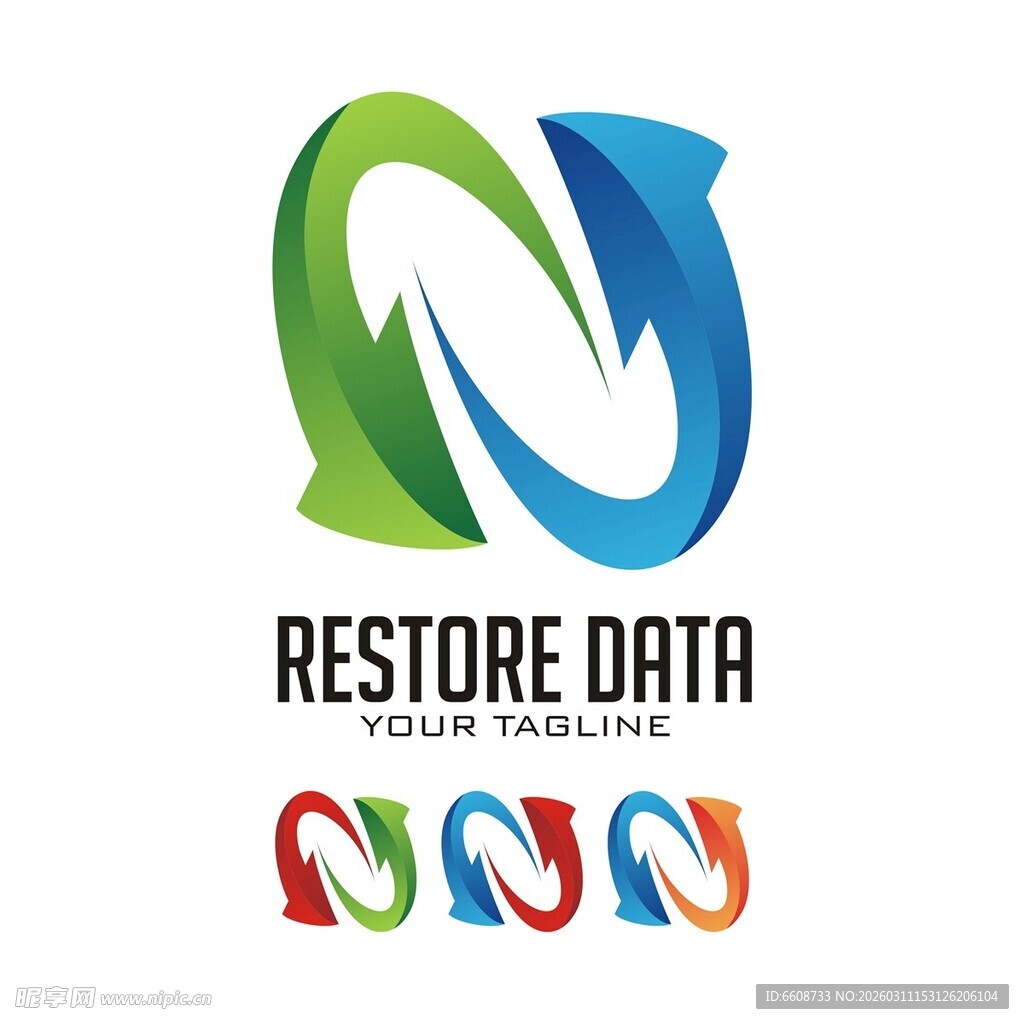 数据恢复视觉解决方案标志