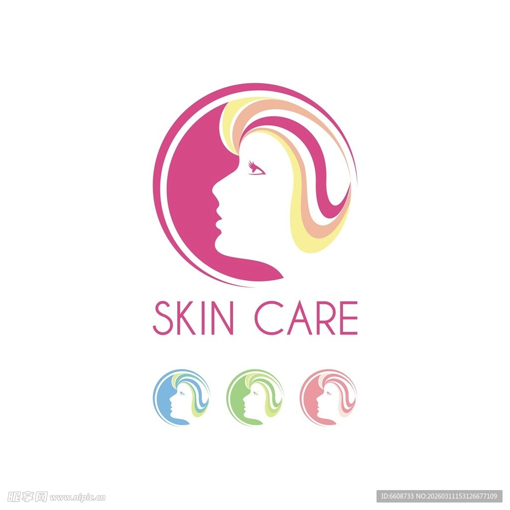 护肤主题女性头像标志