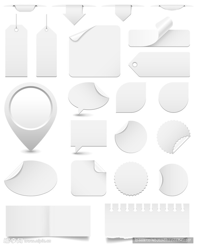 白色标签贴纸设计素材