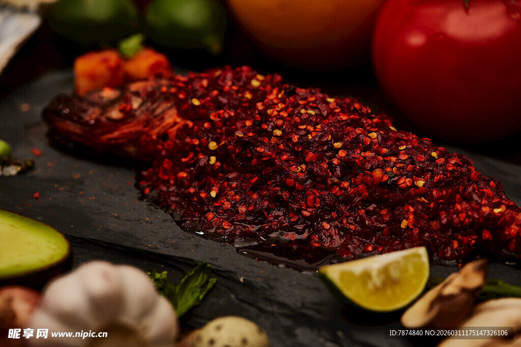 新鲜辣椒碎搭配多样食材