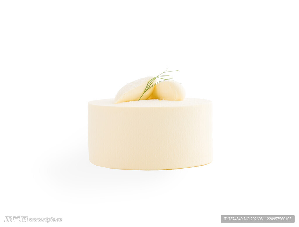 精致奶油蛋糕 点缀柠檬片