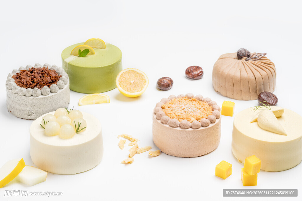 多样美味甜点精致摆拍