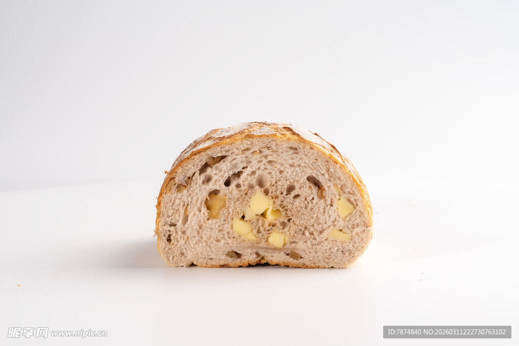 全麦坚果面包特写