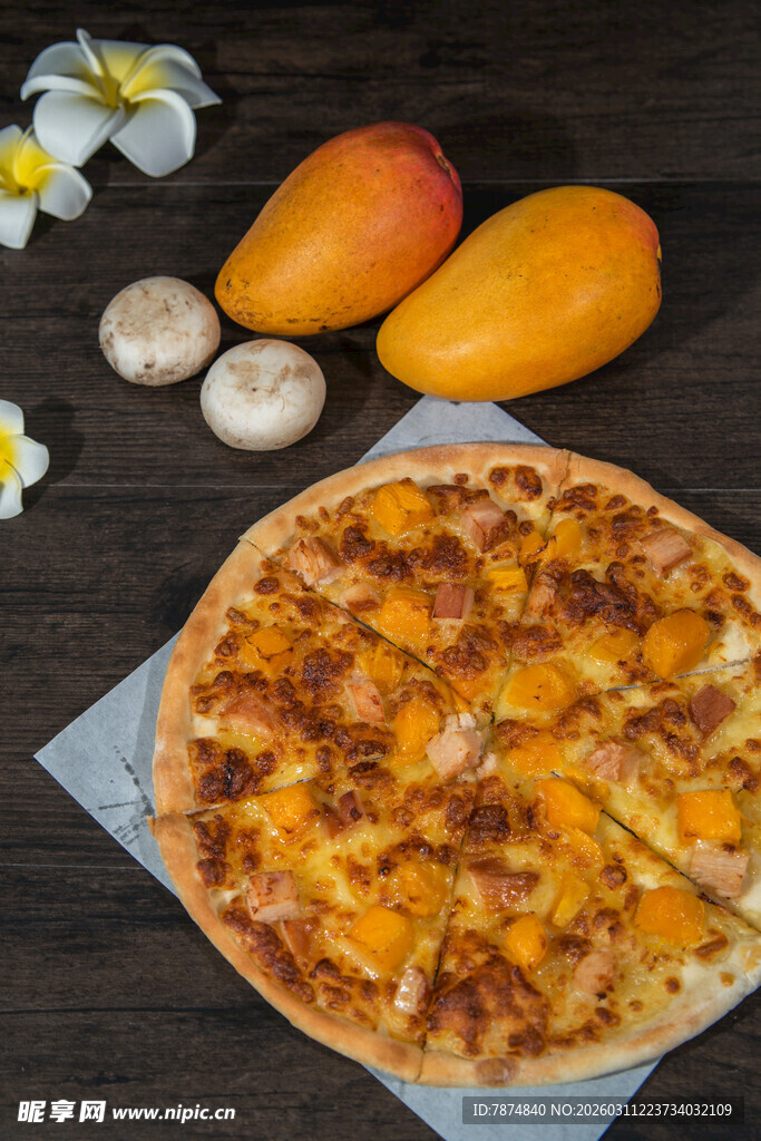 美味芒果披萨与周边食材