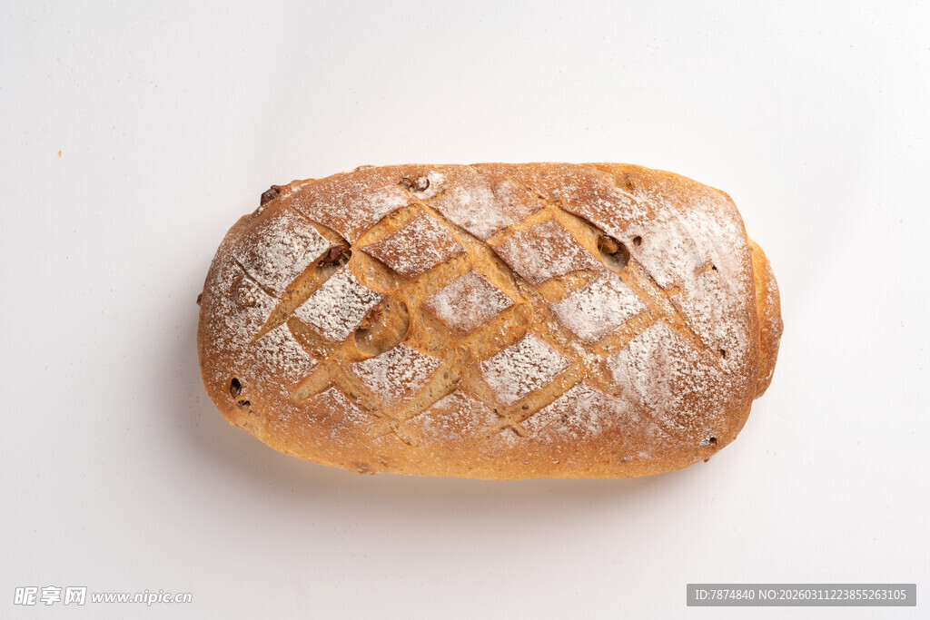 撒粉格子花纹面包