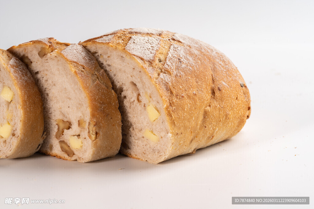 切片全麦面包特写