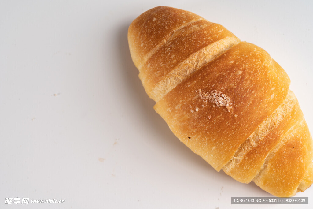 美味牛角面包特写