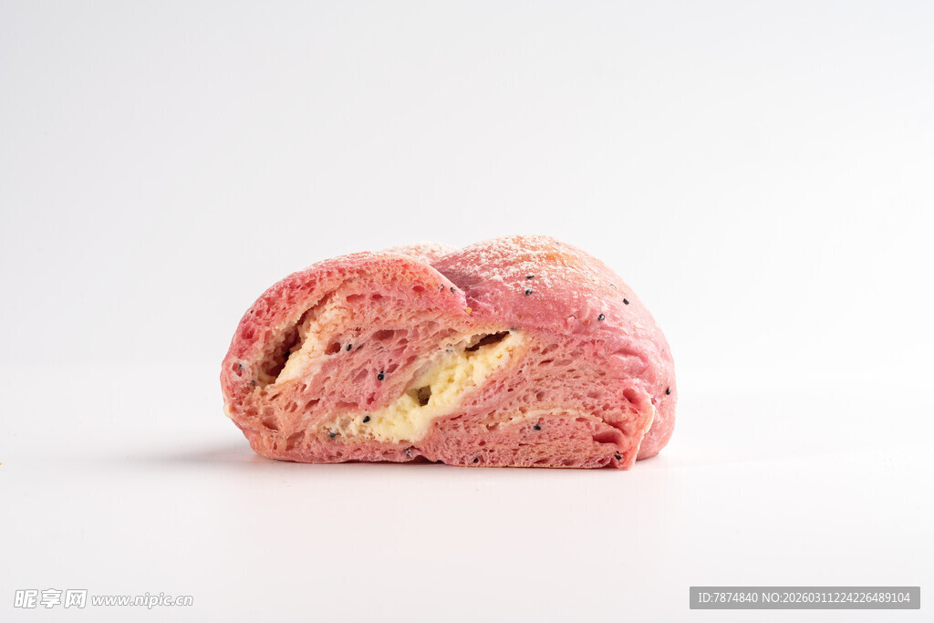 粉色多彩面包特写