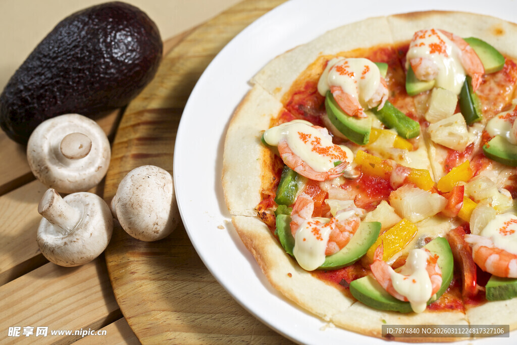 美味自制蔬菜披萨