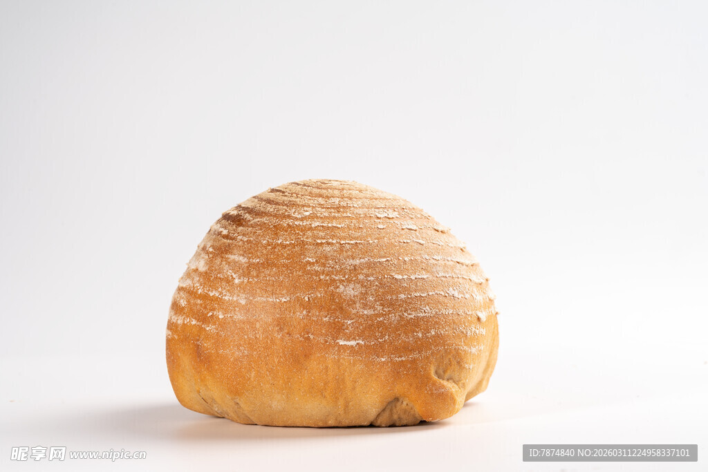 单个圆面包特写