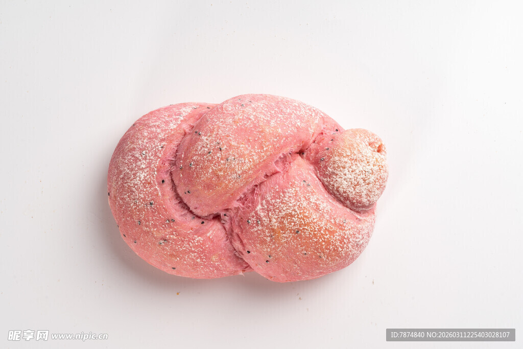 粉色扭结面包
